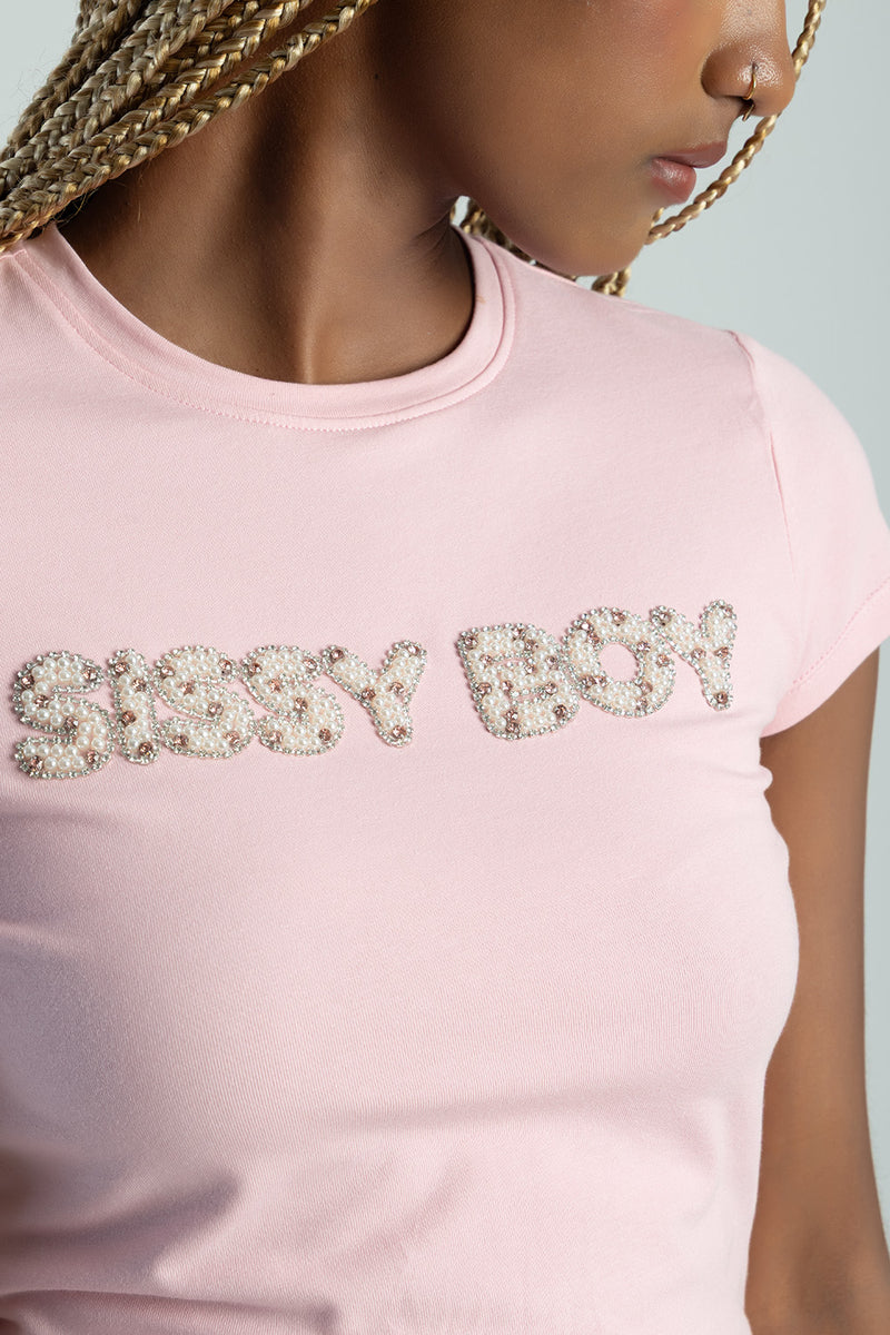 Wild Hearts Pearl & Pink Brand Baby T-Shirt - Pink