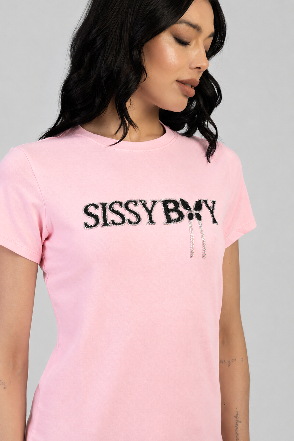 Glitter In The Dark Regular T-Shirt - Pink