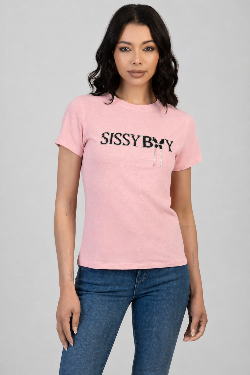 Glitter In The Dark Regular T-Shirt - Pink
