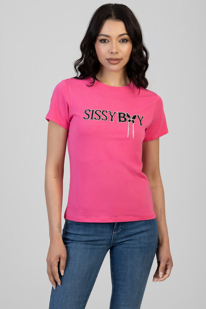 Glitter In The Dark Regular T-Shirt - Pink