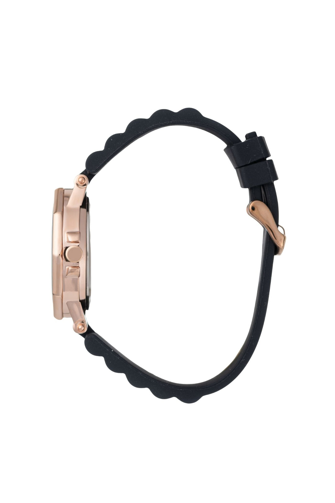 36mm Stone Rose Gold Case & Black Dial With Black Strap - Rose Gold