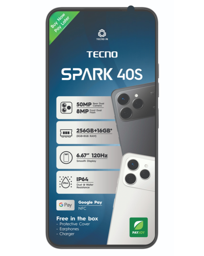 Spark 40S Dual Sim Cellphone - Black