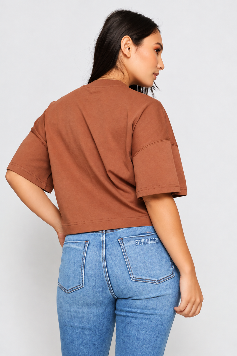 Penelope Boxy T-Shirt - Coffee