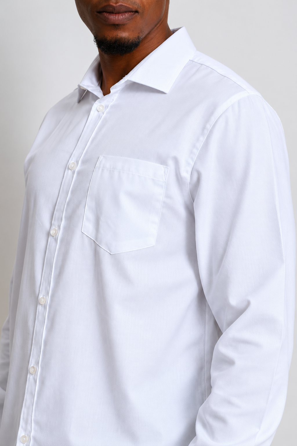 Slim Regular Tonal Textured Shirt - White