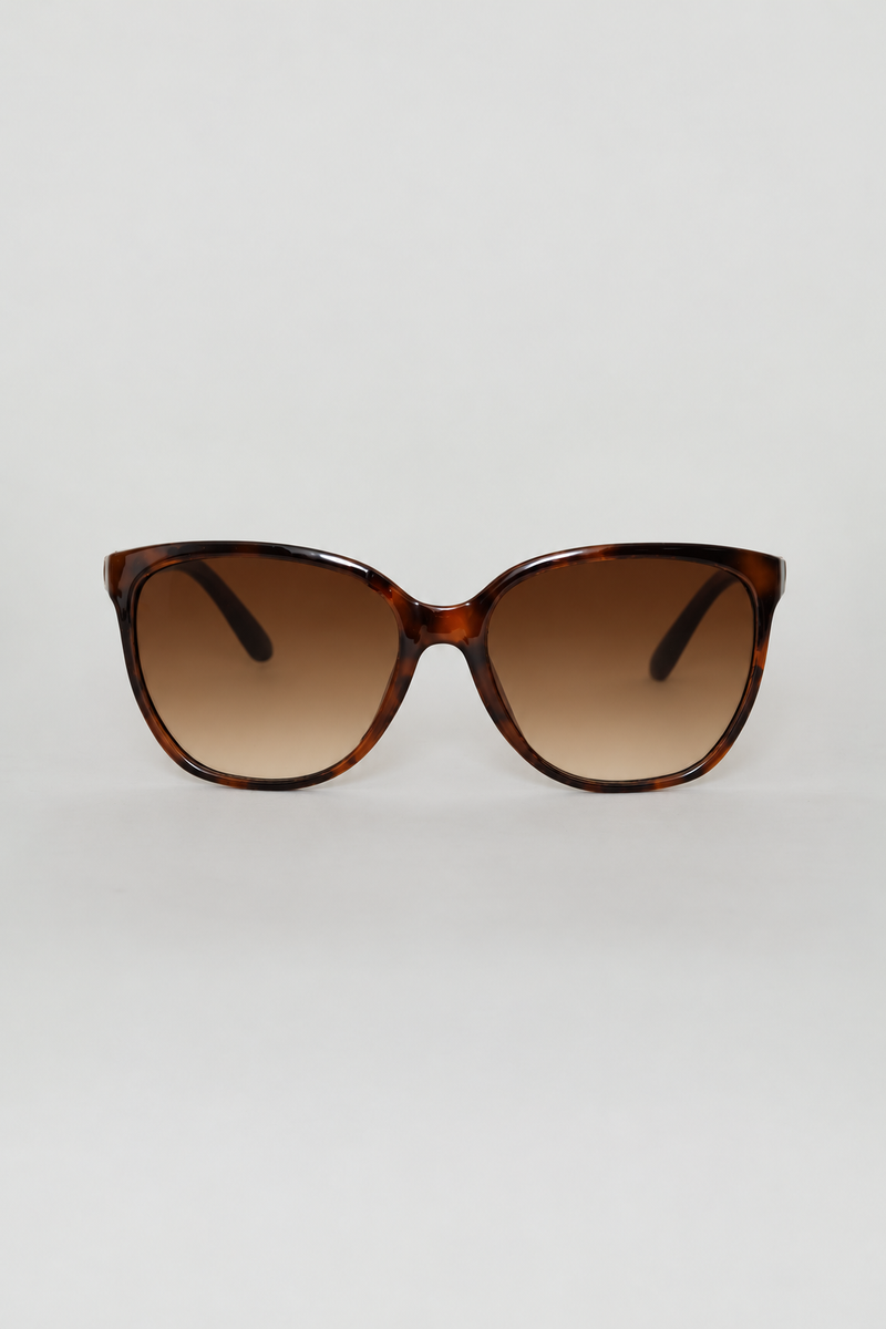 Cat Eye Gold Detail Lense Sunglasses - Tortoise Shell