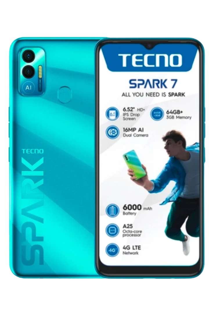 Spark 7 64GB Dual Sim Cellphone - Green