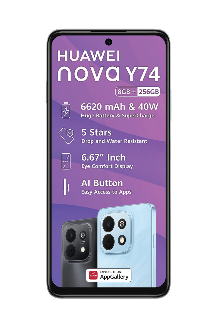 NOVA Y74  8+256 GB Dual Sim Cellphone - Black