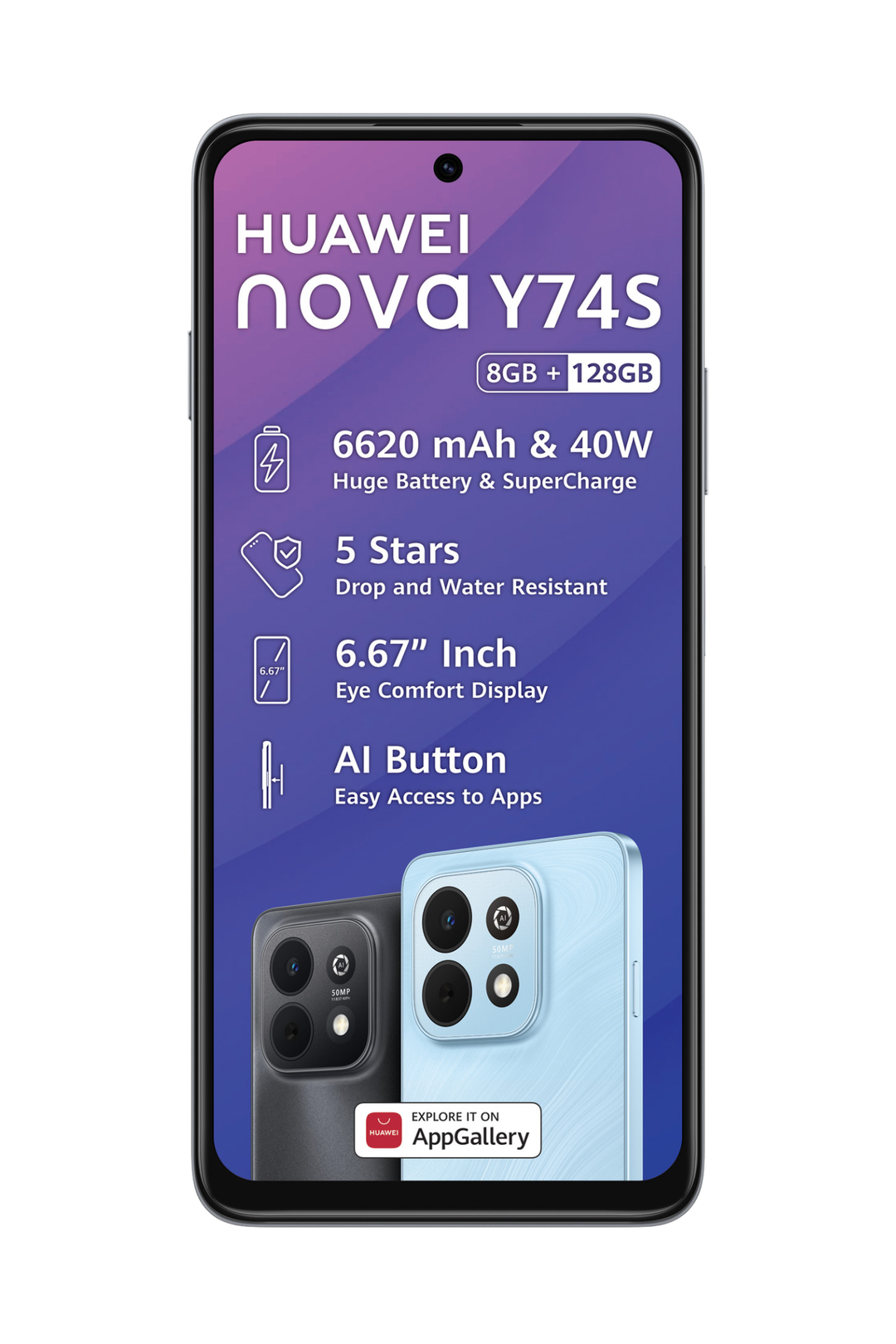 NOVA Y74S Dual Sim Cellphone - Black