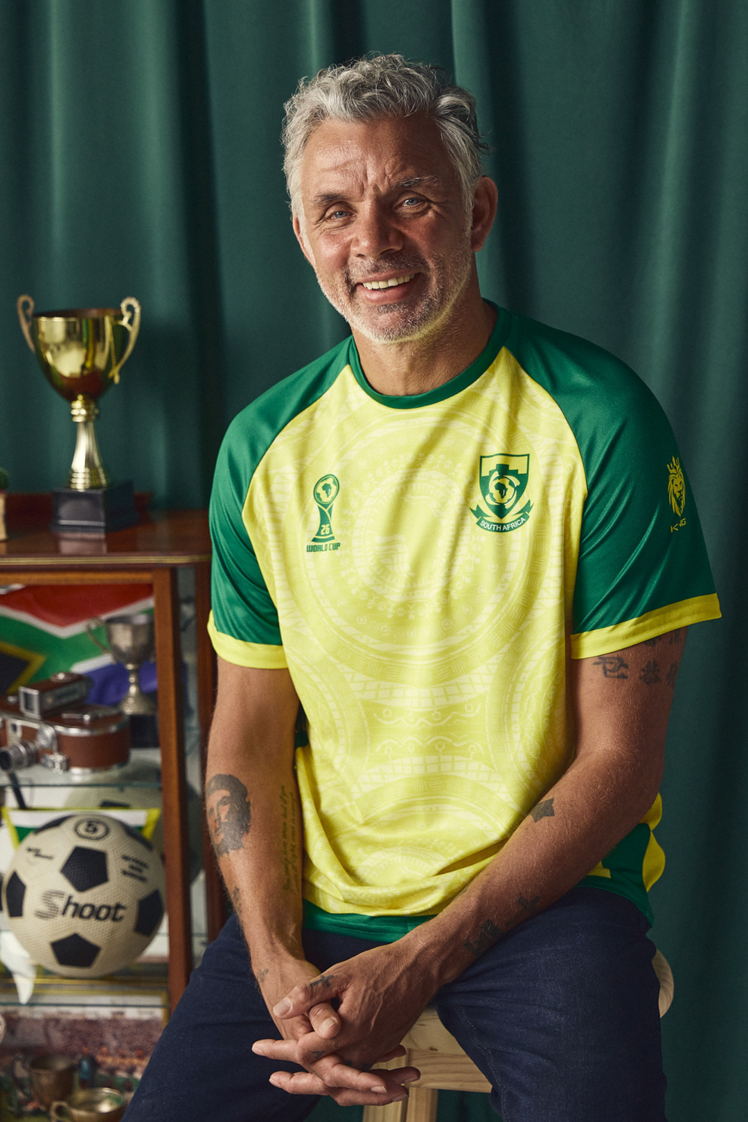 Sa Supporters Soccer Stripe Tee - Yellow