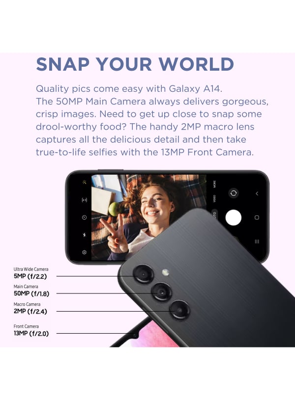 Galaxy A14 Dual Sim Black Cellphone
