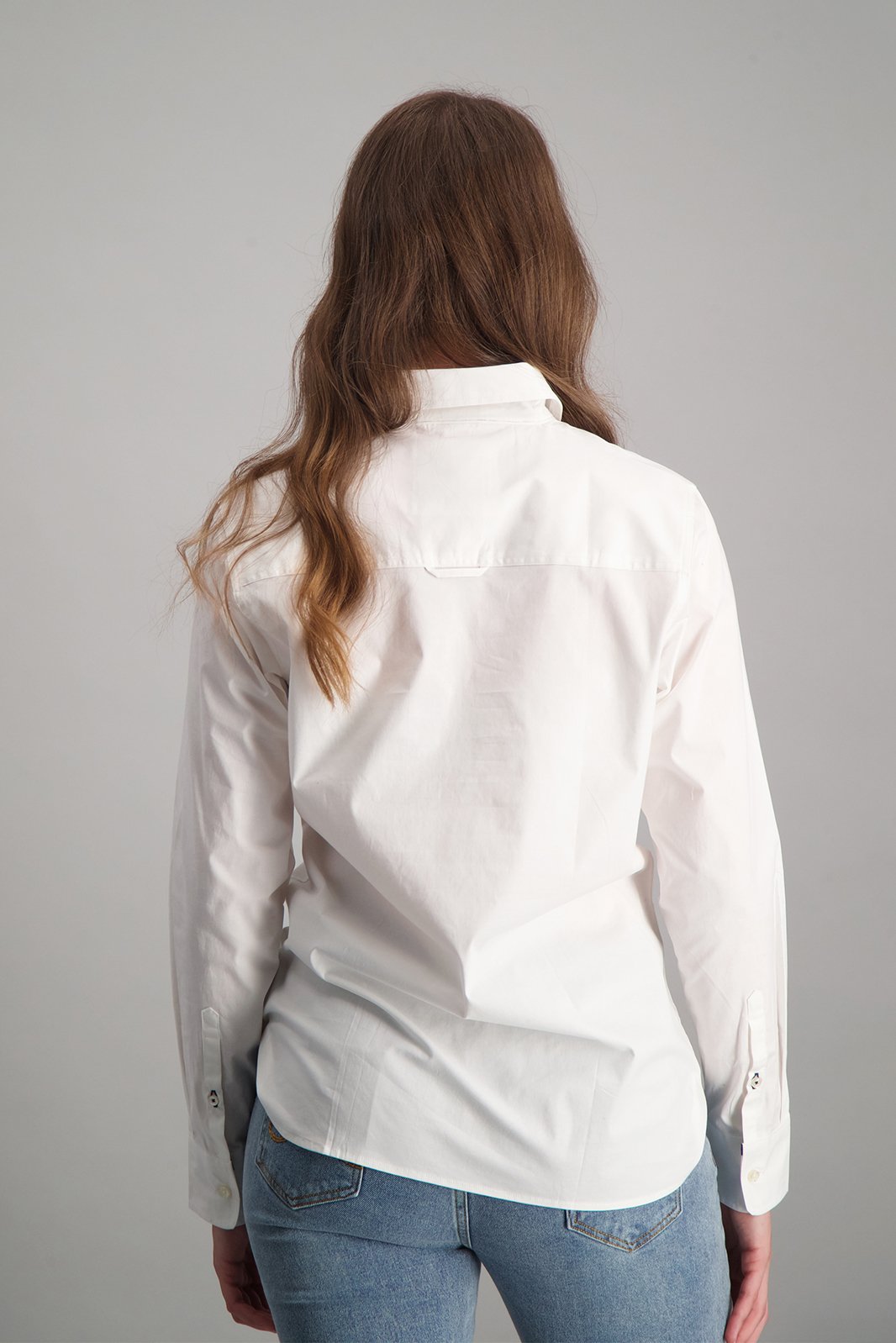 Poplin Pocket Embroidery Shirt - White