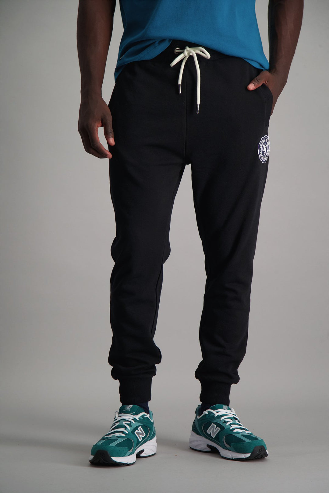 Embroidery Track Pants - Black