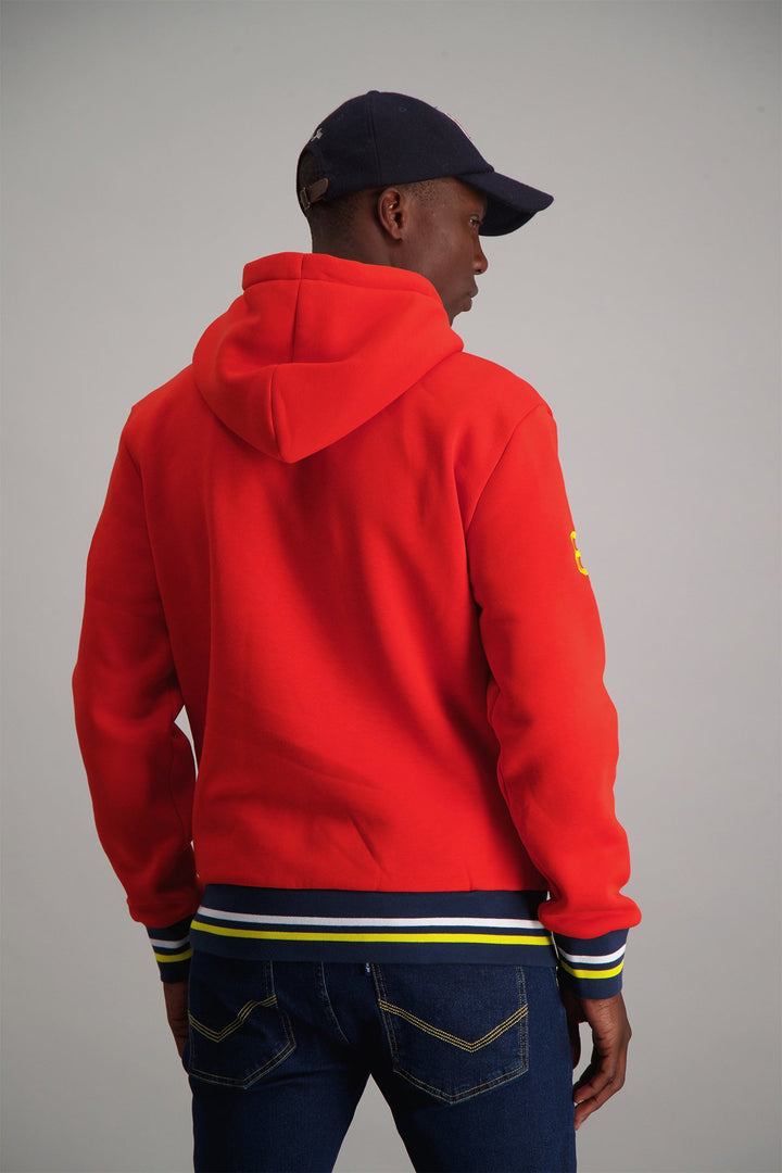 Towelling Applique Hoody - Red