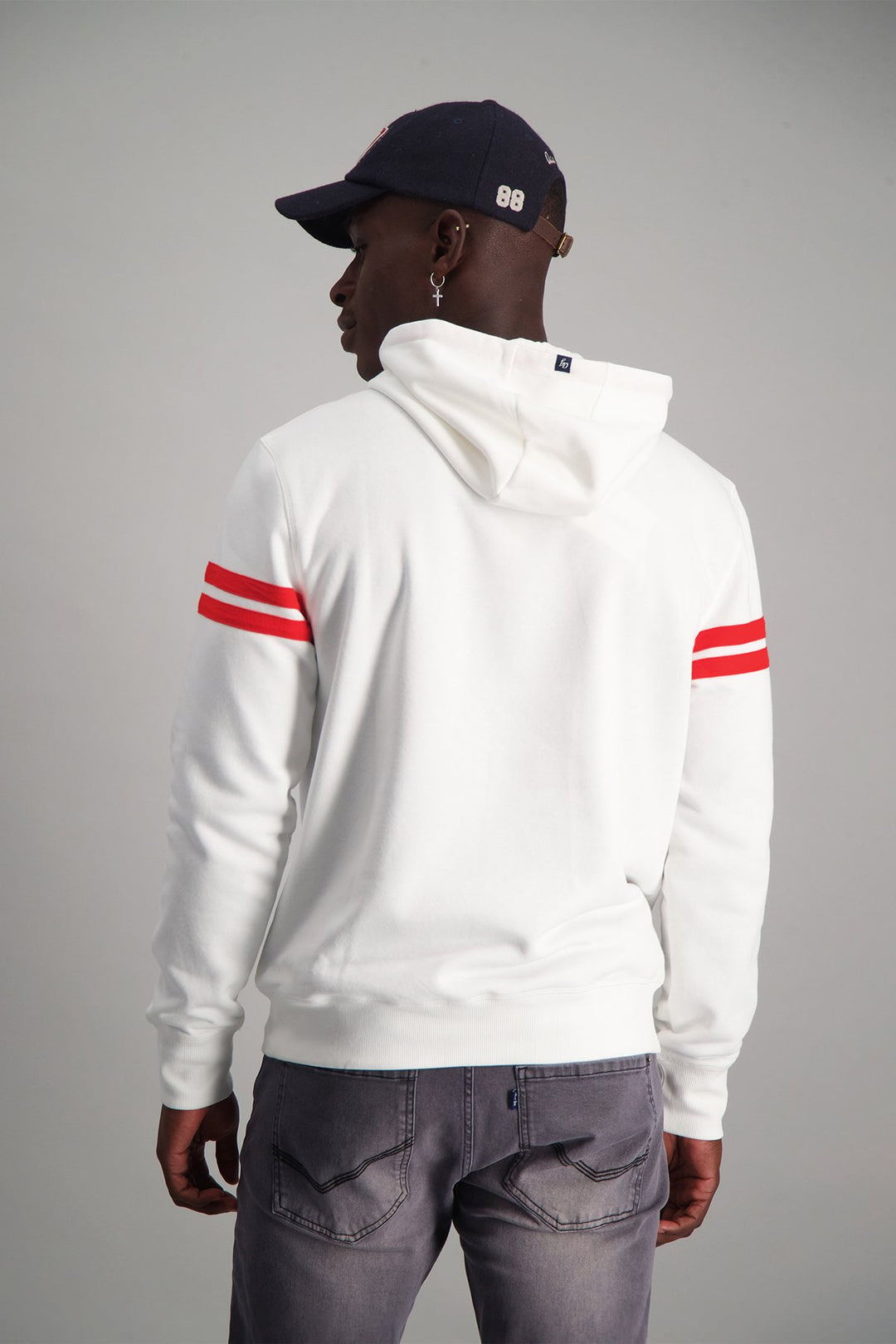 Applique Print Hoody - Bone