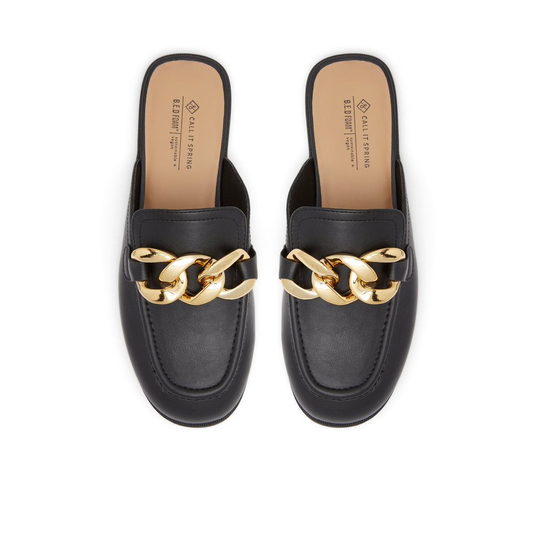 Chloeyy Chain Detail Mule Loafer - Black