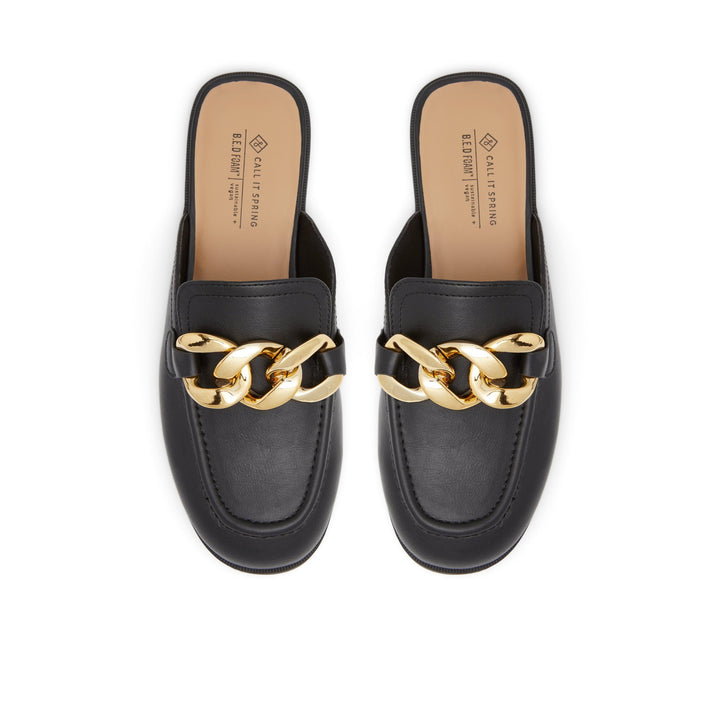 Chloeyy Chain Detail Mule Loafer - Black