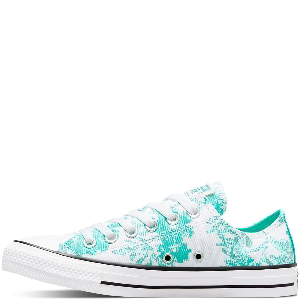 Ladies Chuck Taylor All Star Floral Print Sneaker - Aqua
