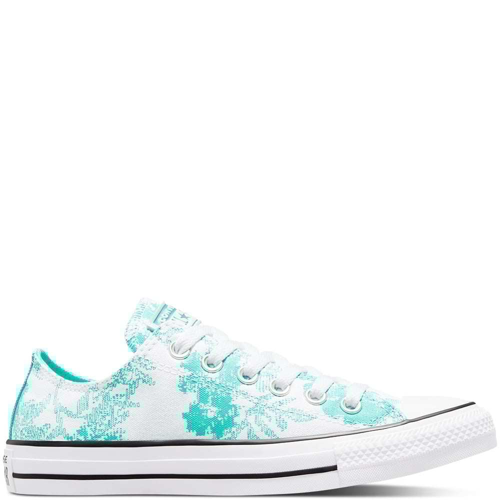 Ladies Chuck Taylor All Star Floral Print Sneaker - Aqua