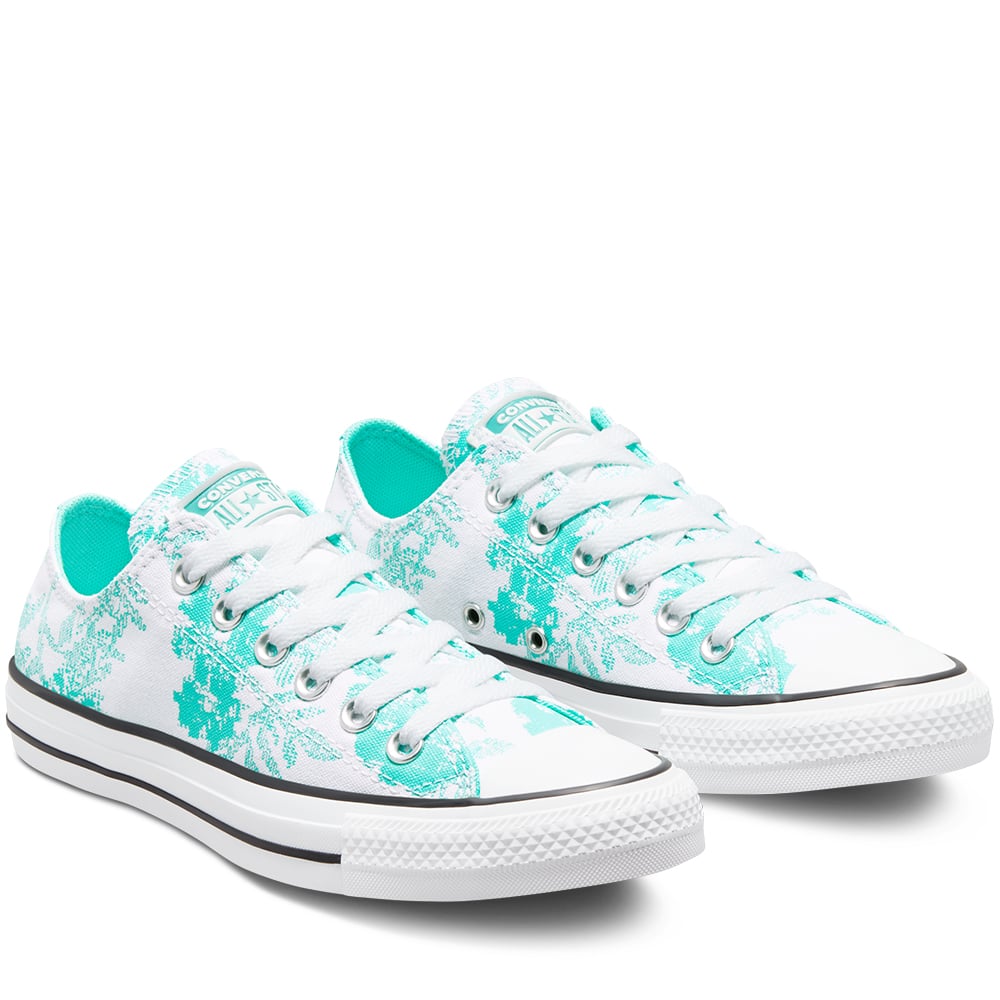 Ladies Chuck Taylor All Star Floral Print Sneaker - Aqua