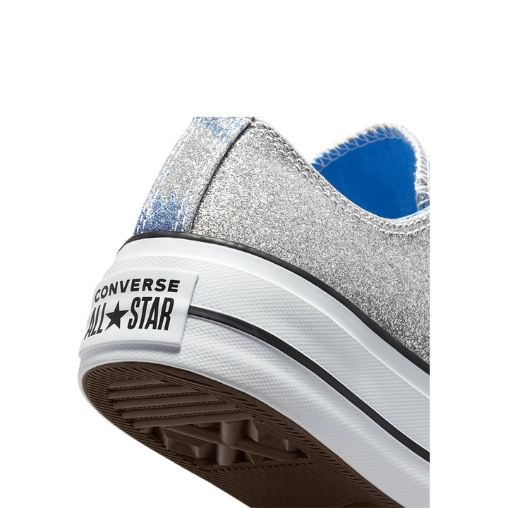 Ladies Chuck Taylor All Star Platform Glitter Sneaker - Silver