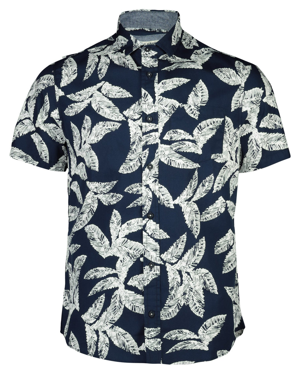 Palm Leaves Printed Short Sleeve Shirt