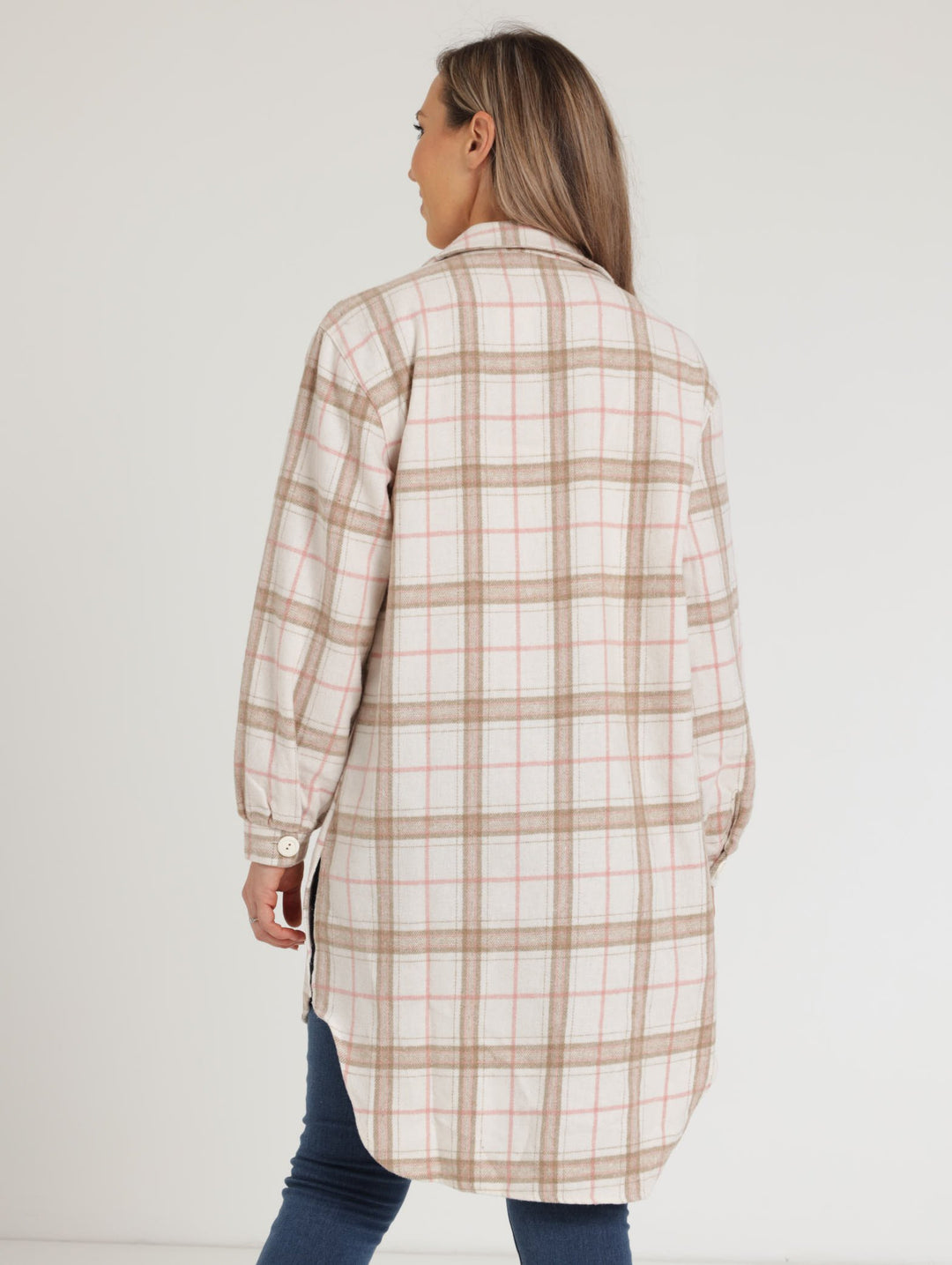 Ladies Long Sleeve Check Shirt - Rust