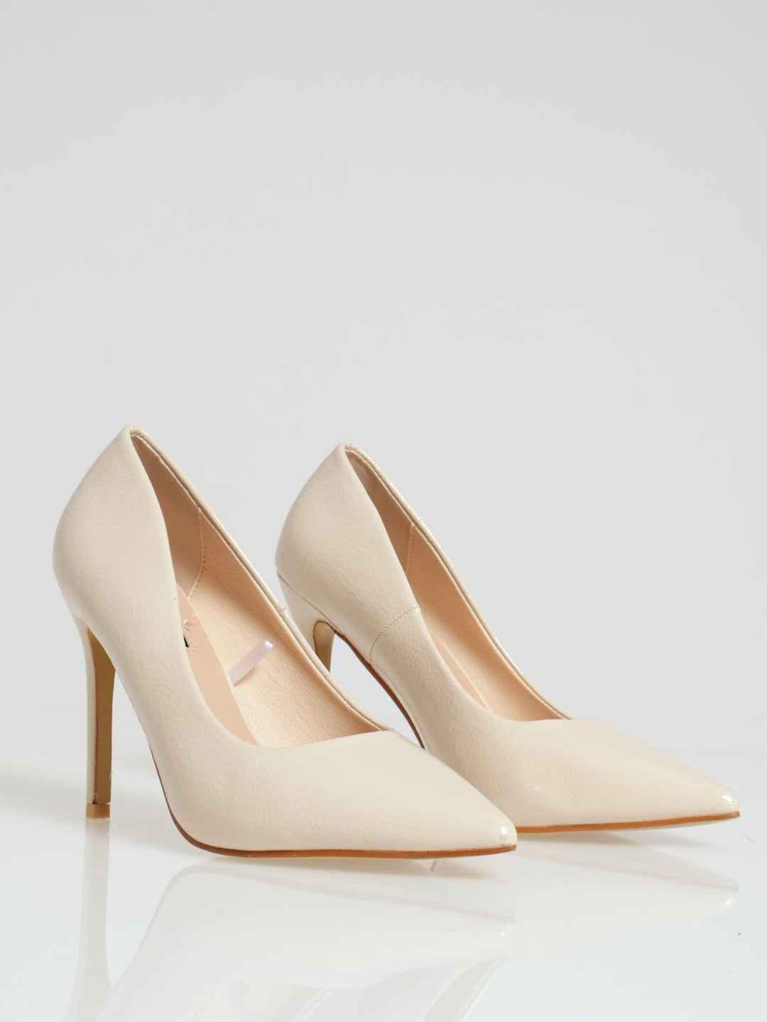 Textured Pointy Fashion Court Heel - Off White