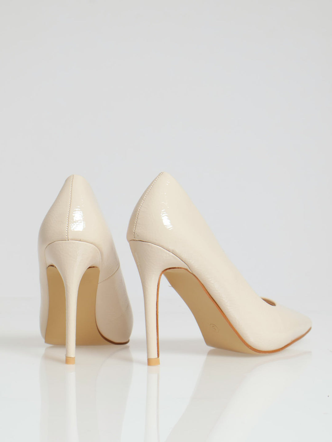 Textured Pointy Fashion Court Heel - Off White