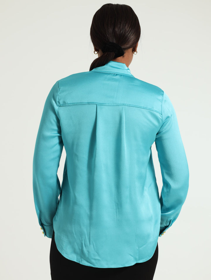 Satin Shirt - Blue