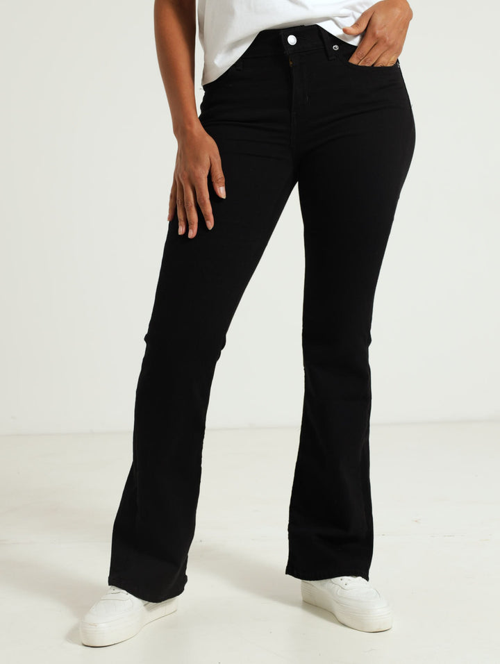 Curvy Flare Soft Denim Jean - Black