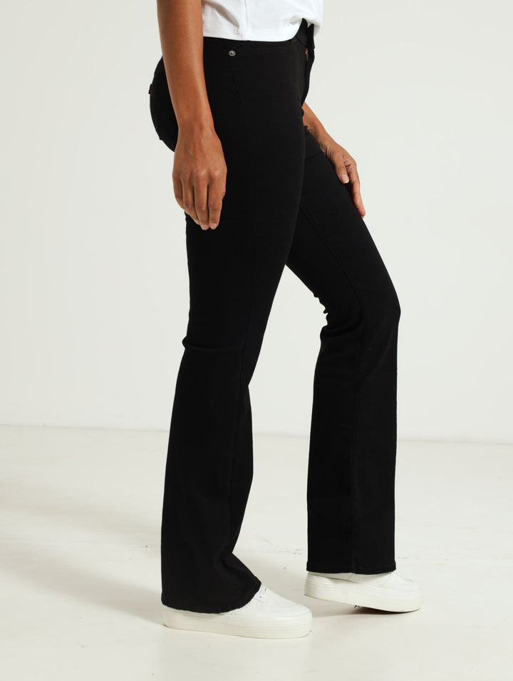 Curvy Flare Soft Denim Jean - Black