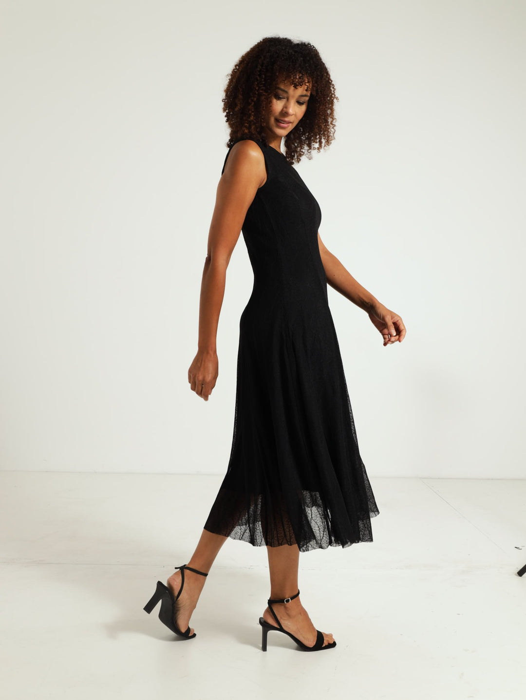 Lace Maxi Dress - Black