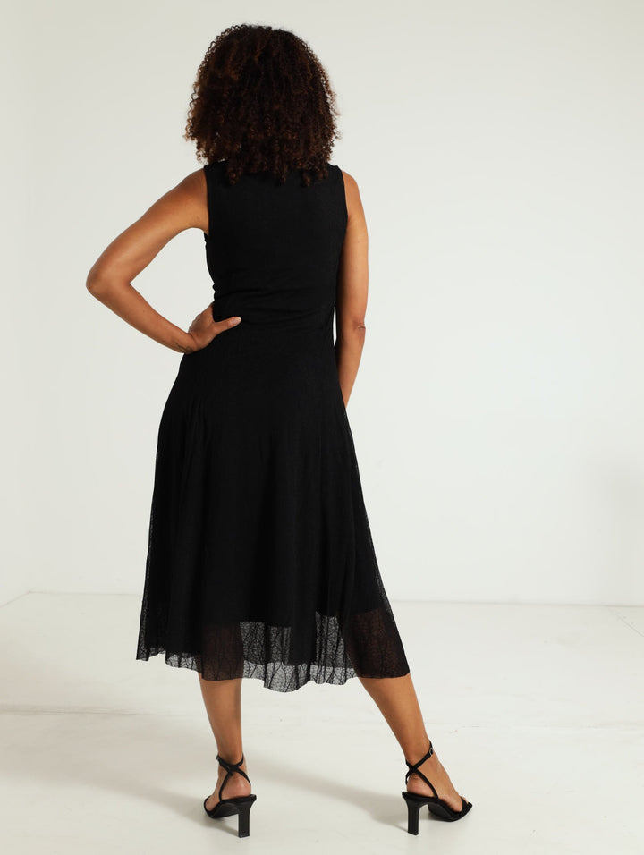 Lace Maxi Dress - Black