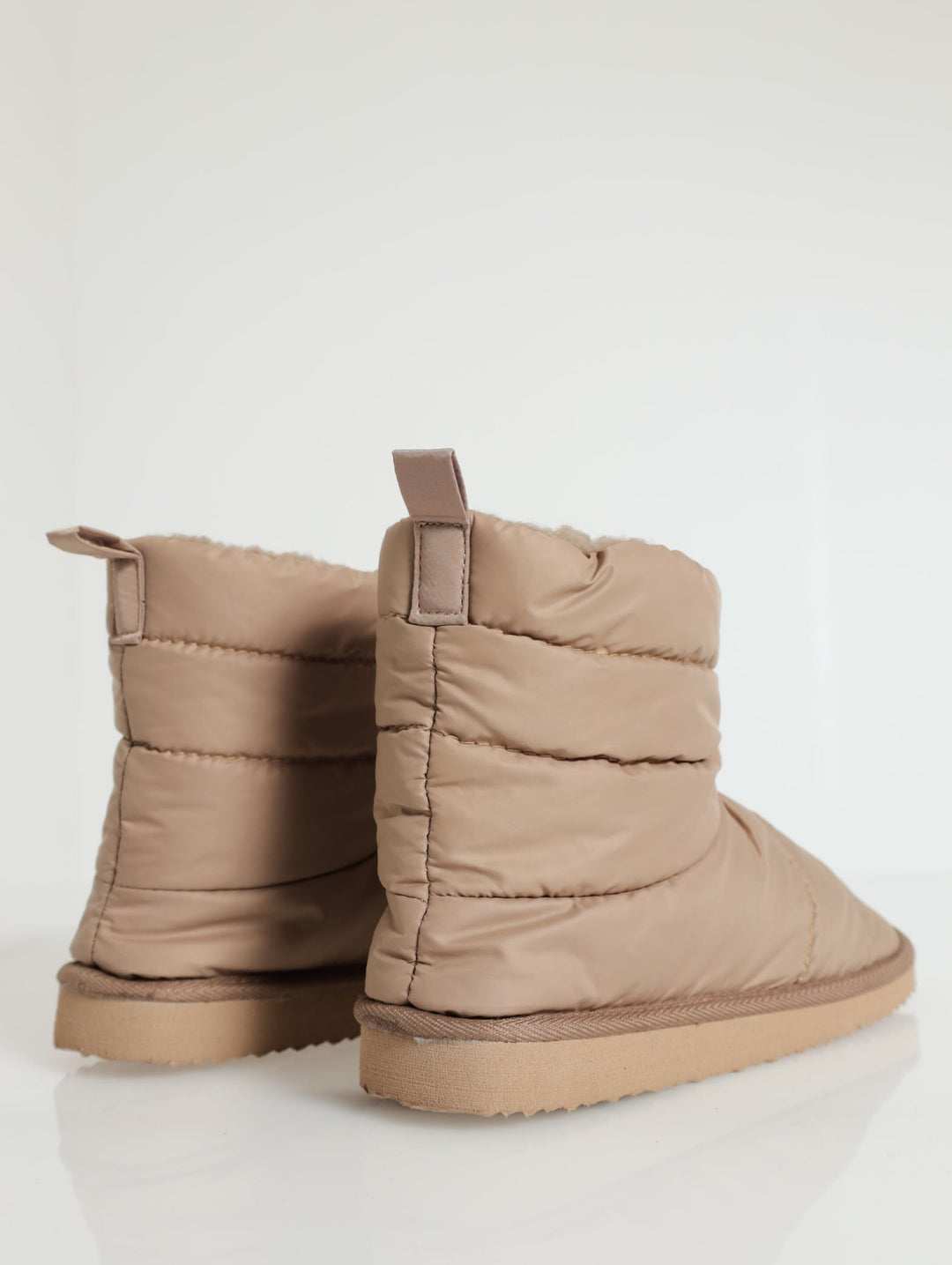 Quilted Nylon Slipper Boot - Stone