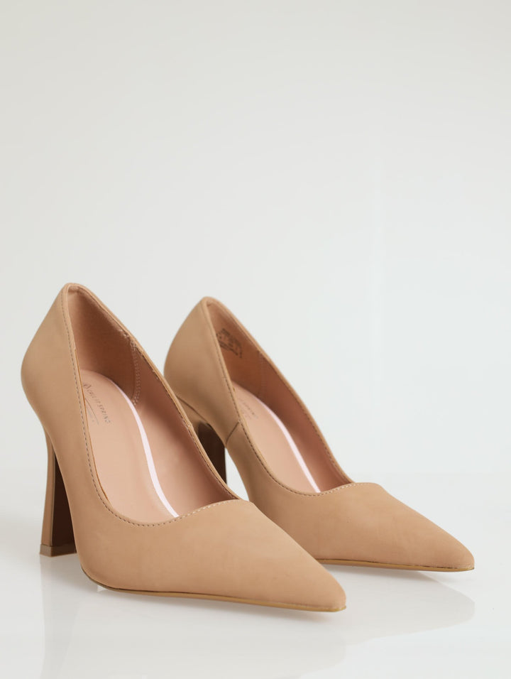 Steady Pointed Toe Stiletto Court Heel - Light Brown