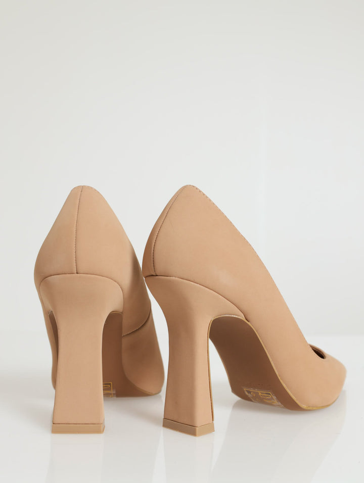 Steady Pointed Toe Stiletto Court Heel - Light Brown