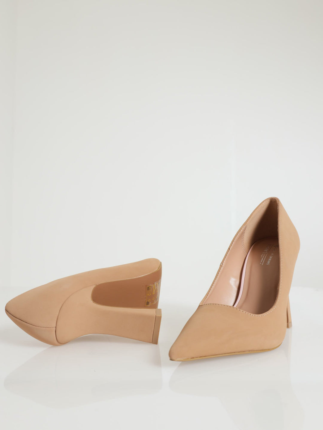 Steady Pointed Toe Stiletto Court Heel - Light Brown