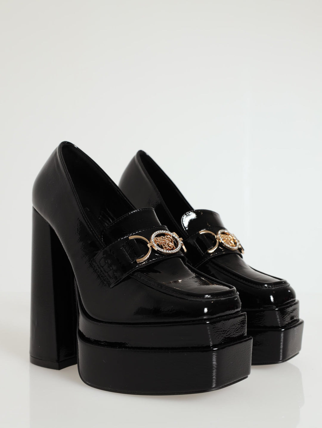 Platform Chunky Heel Loafer - Black