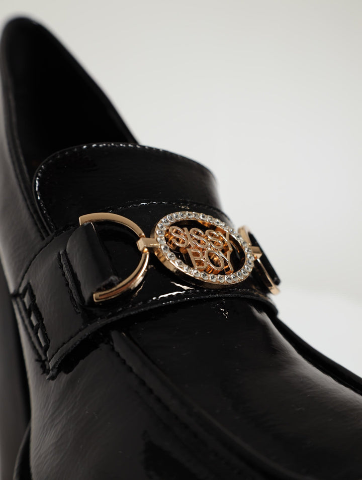 Platform Chunky Heel Loafer - Black