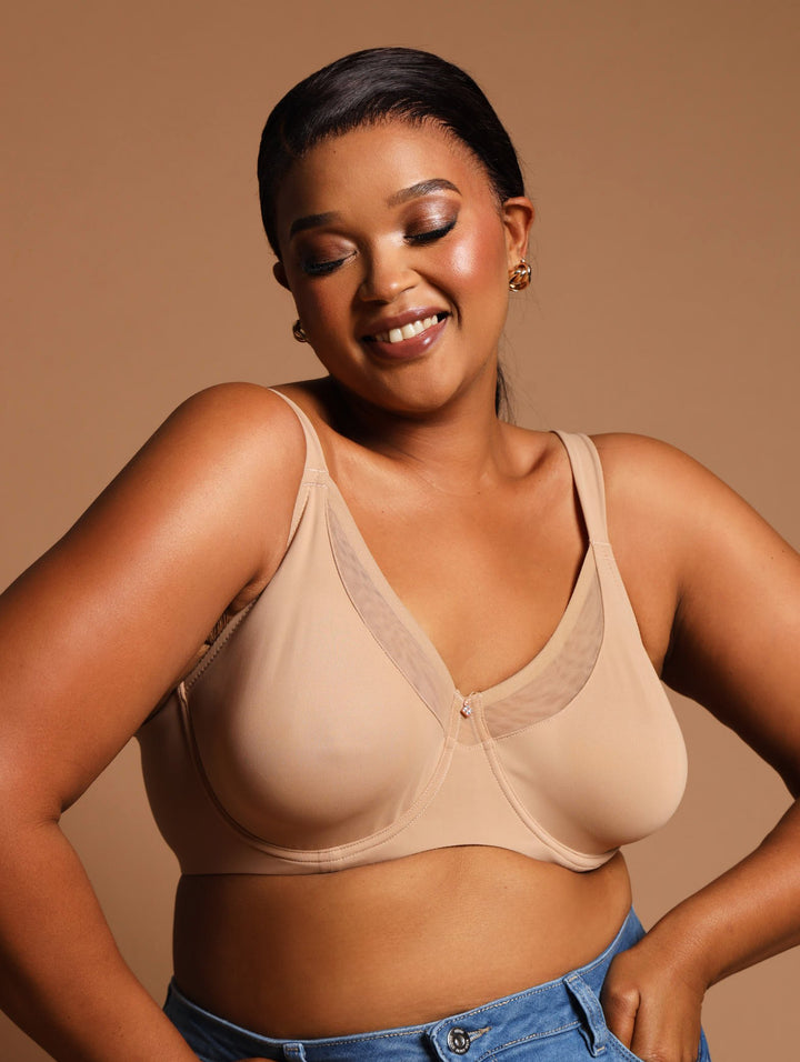 Soft Touch Minimiser Bra - Beige