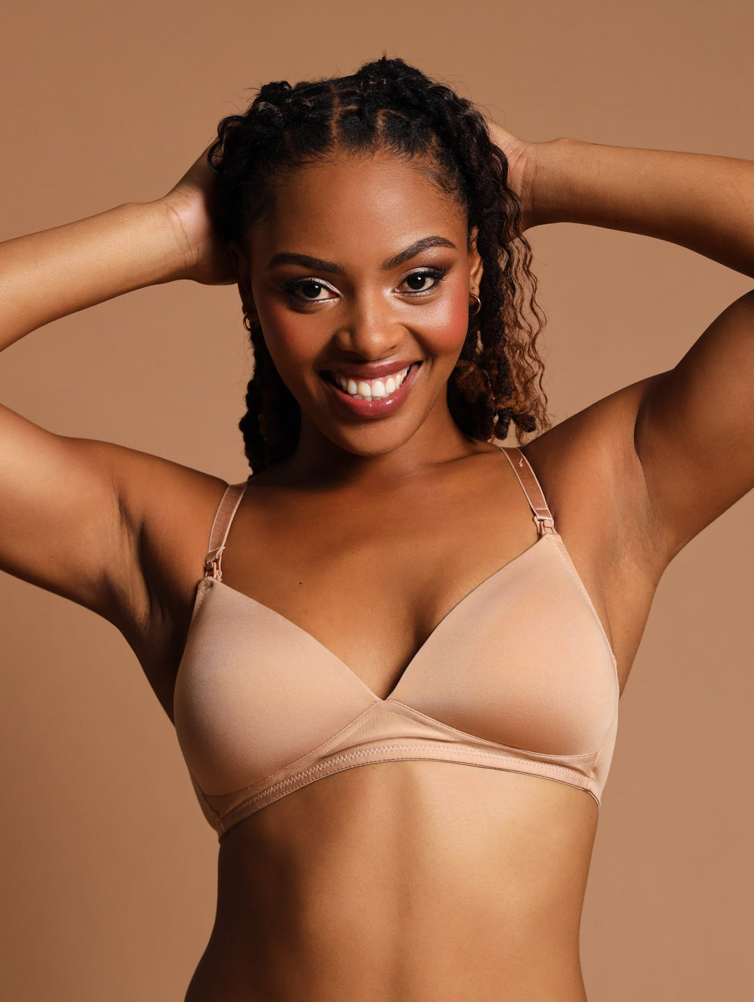 2 Pack Moulded Nursing Bra - Beige/White