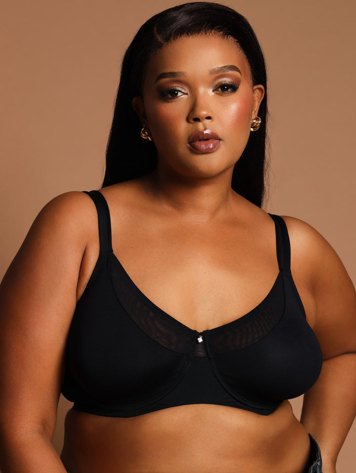 Soft Touch Minimiser Bra - Black