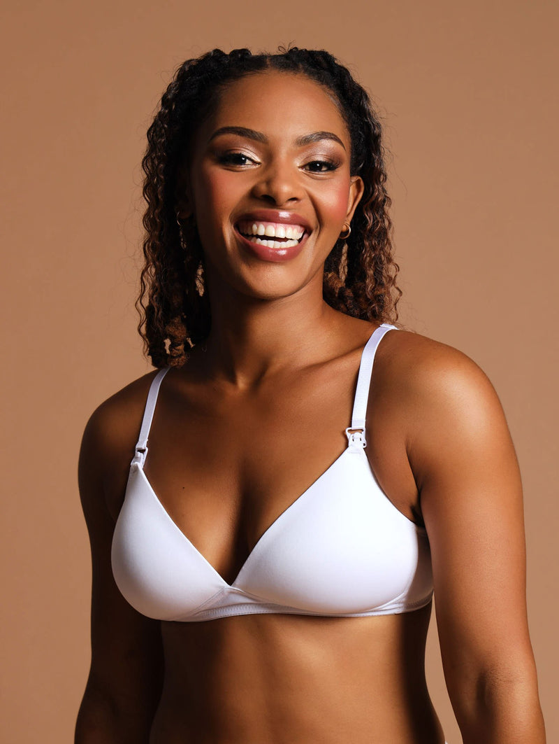 2 Pack Moulded Nursing Bra - Beige/White
