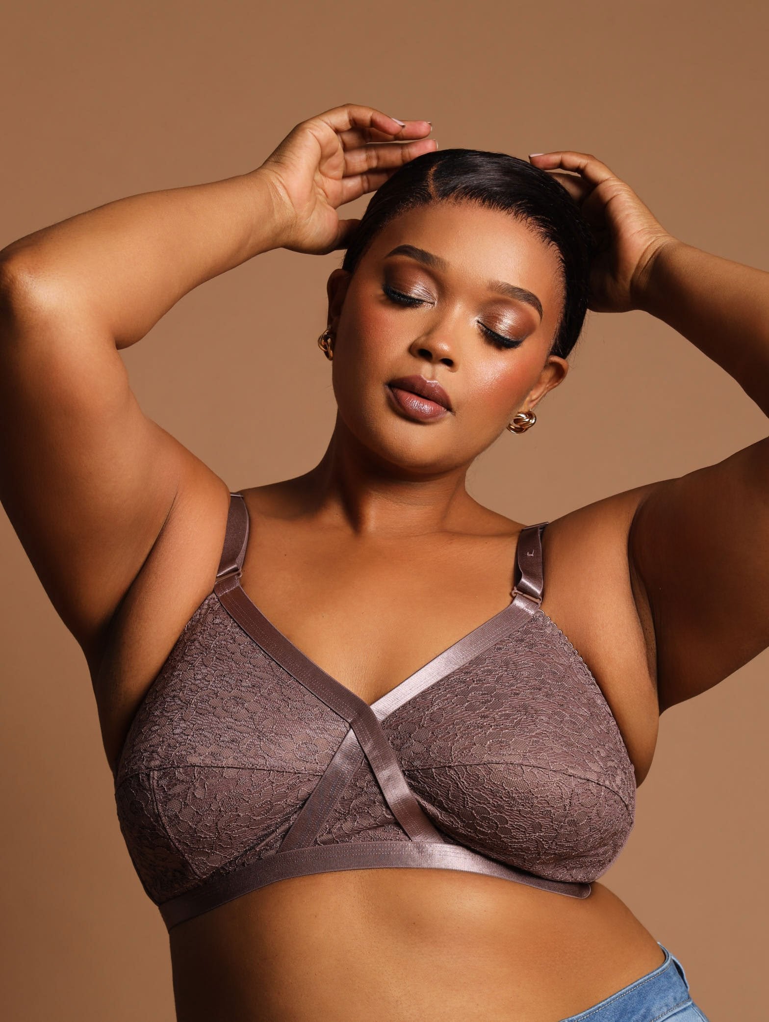 Ladies 2 Pack Lace Cross Your Heart Bra - Mocha/Black – Edgars