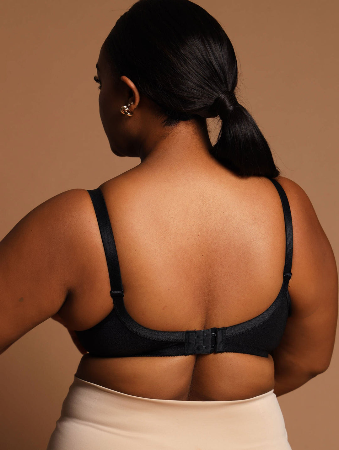 2 Pack Shiny Panel Cup Bra - Mocha/Black