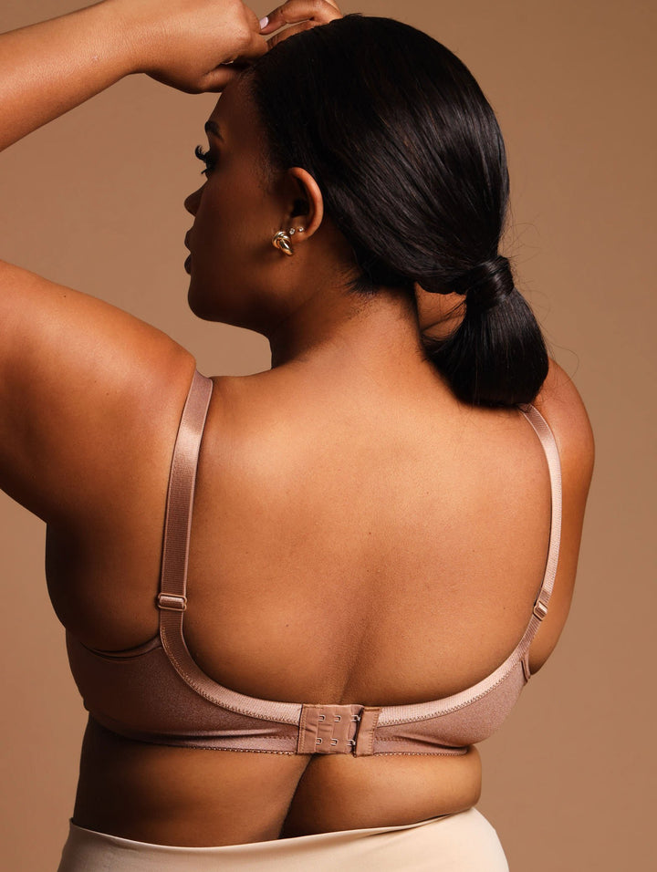 2 Pack Shiny Panel Cup Bra - Mocha/Black