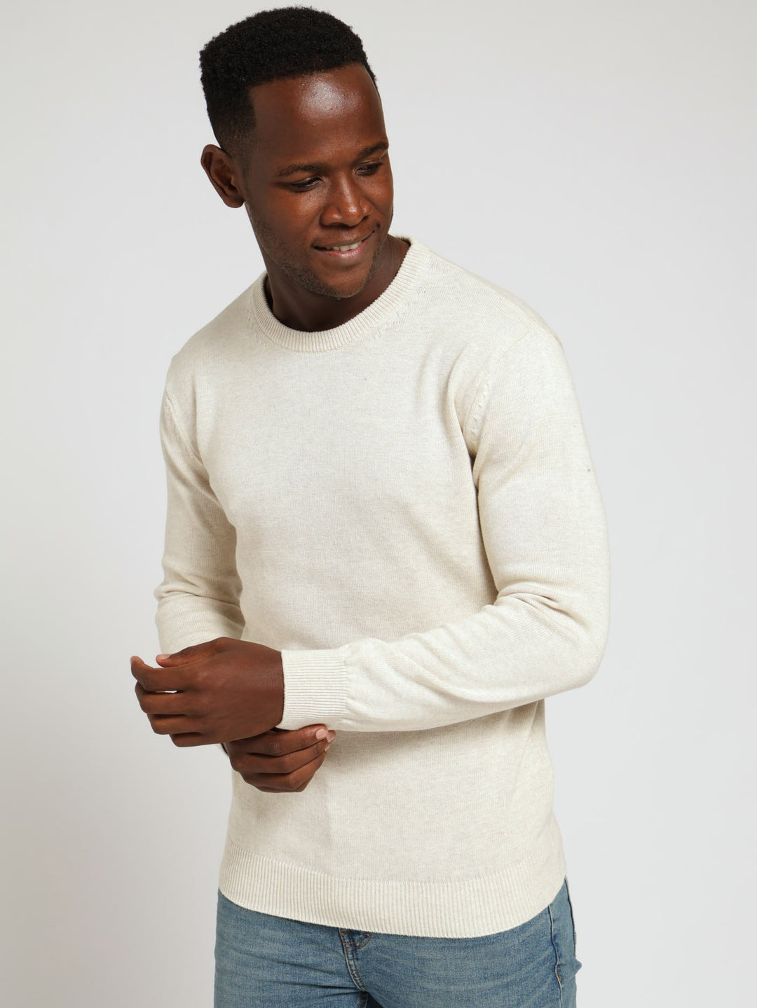 Cotton Crew Top - Stone