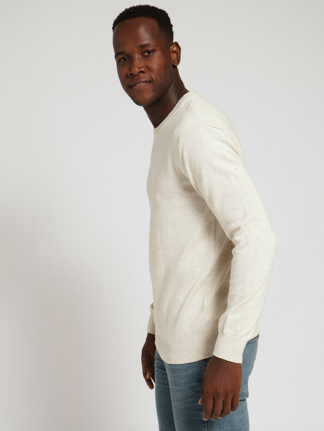 Cotton Crew Top - Stone