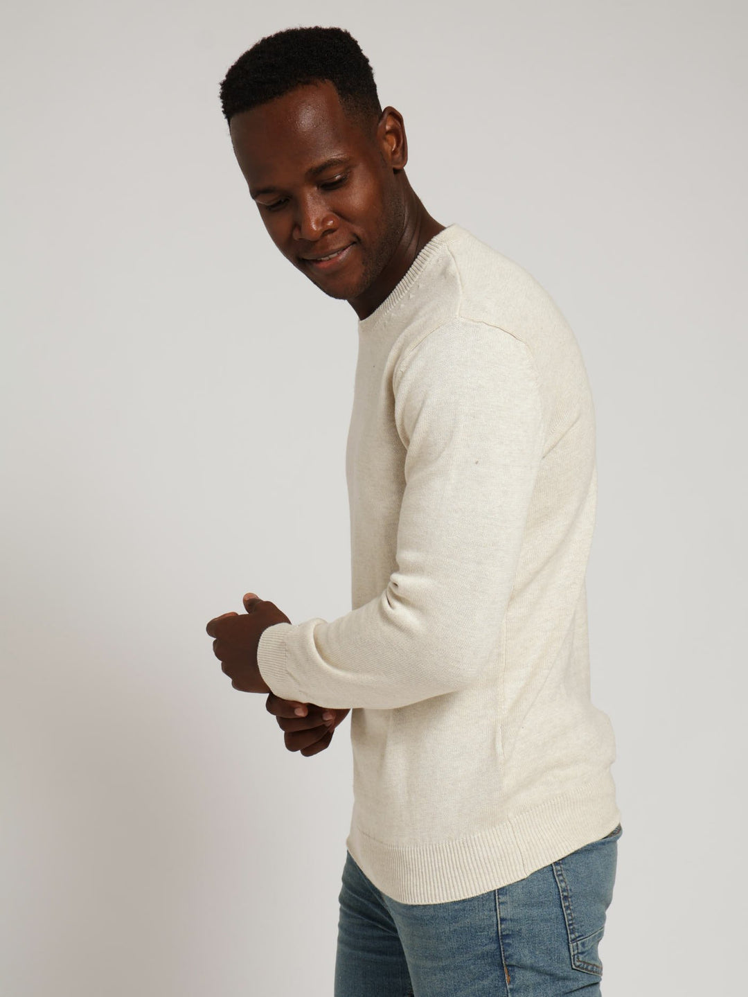 Cotton Crew Top - Stone