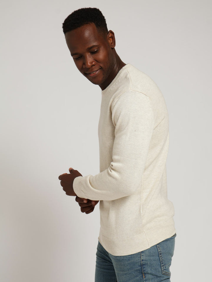 Cotton Crew Top - Stone